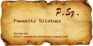 Pavesitz Szixtusz névjegykártya